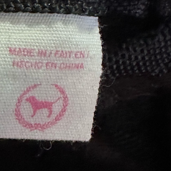 Victoria’s Secret PINK Black LOVE PINK Zippered Tote Beach Bag - Picture 7 of 7